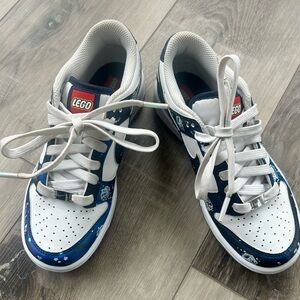 Nike Boys Lego Air Force 1s Blue and White Sneakers